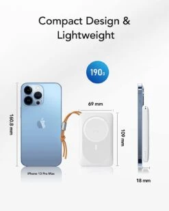 10000Mah Power Bank Sans Fil Portable -Monde Electronique 10000Mah Batterie Externe Sans Fil Portable Power Bank leger