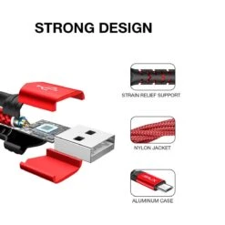 2 Câbles Micro USB JSAUX (1m+2m) -Monde Electronique 2 Cables Micro USB JSAUX resistants