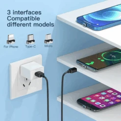 Câble Magnétique Puissant -Monde Electronique 3 main kuulaa cable magnetique usb micro et type c pour recharge et synchronisation de donnees compatible avec iphone samsung xiaomi