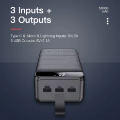 Batterie Externe 50000mAh OverK 7 Batterie Externe 50000mAh OverK -Monde Electronique 5 Batterie externe 50000mAh OverK 3 entrees et sorties