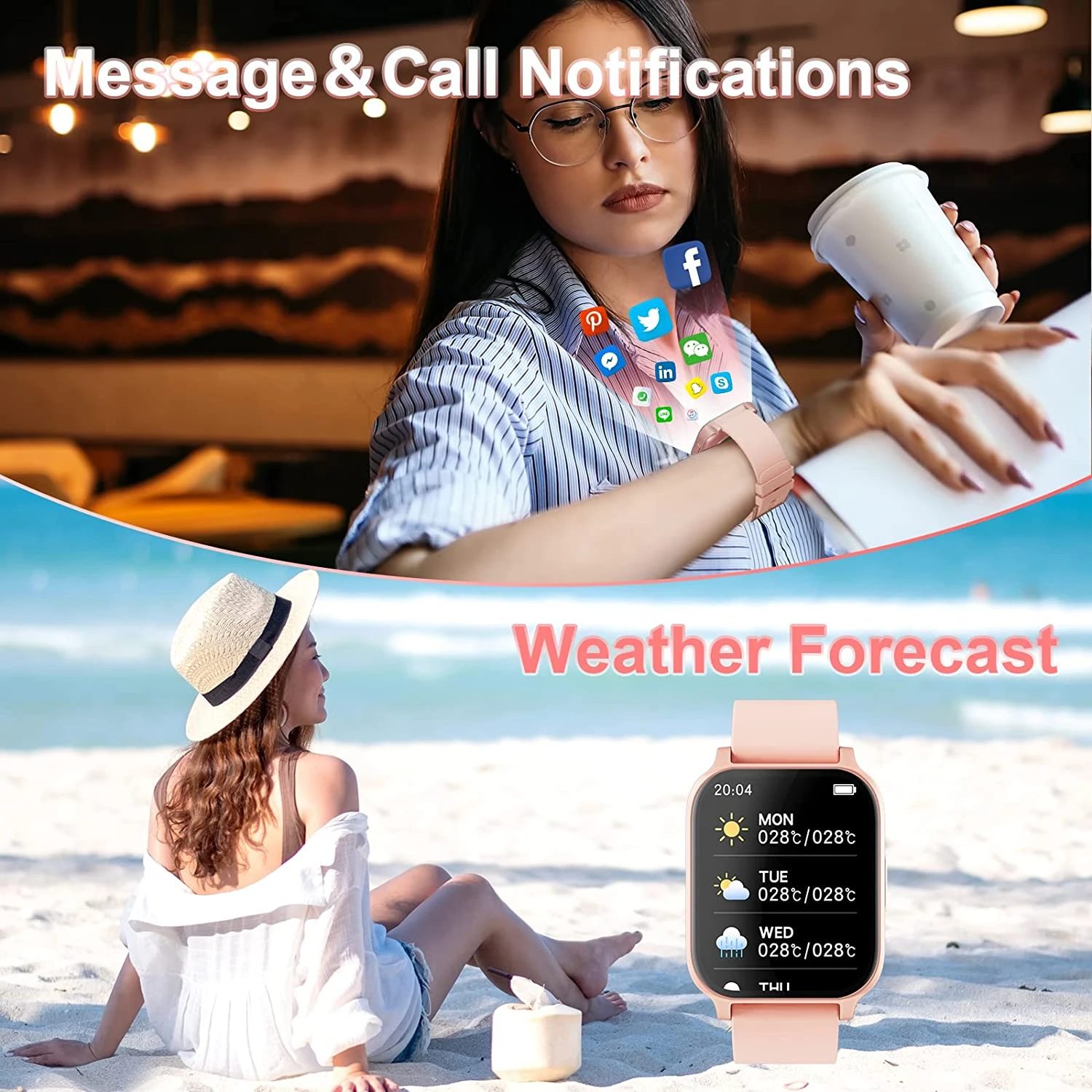 Montre Connectée Sport Chronomètre Femme 5 Montre Connectée Sport Chronomètre Femme – Image 3