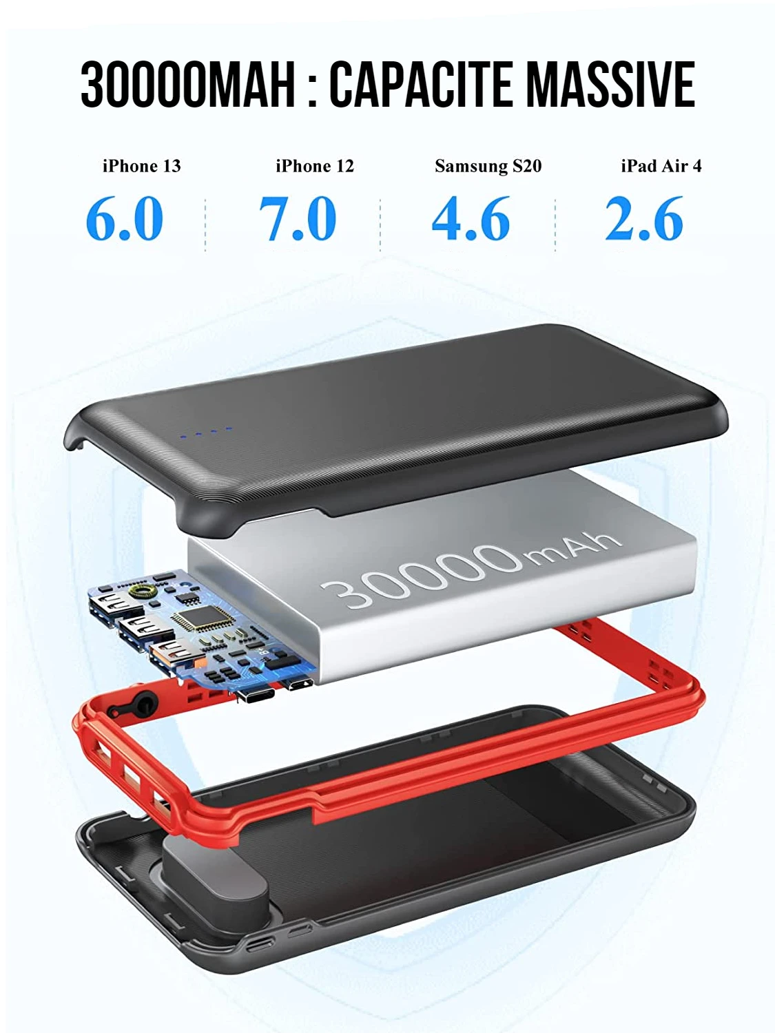 Batterie Portable 30000 MAh Ezle 4 Batterie Portable 30000 MAh Ezle – Image 2