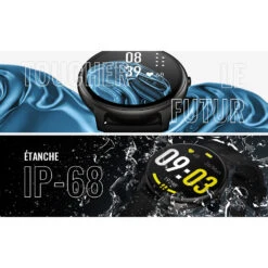 Montre Connectée Homme Cadran Rond -Monde Electronique AGPTEK Montre connectee homme toucher le futur