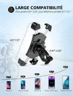 Accroche Téléphone Moto Acier Inoxydable -Monde Electronique Accroche Telephone Moto Acier Inoxydable large compatibilite