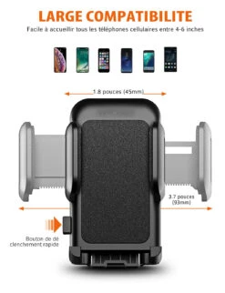 Accroche Téléphone Portable Voiture 17 Accroche Téléphone Portable Voiture -Monde Electronique Accroche telephone portable voiture large compatibilite