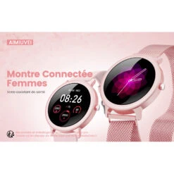 Montre Connectée Femme Tendance 17 Montre Connectée Femme Tendance -Monde Electronique Aimiuvei montre connectee femmes couleurs