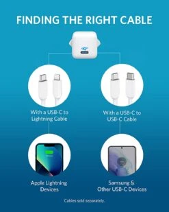 Adaptateur Chargeur Universel Téléphone -Monde Electronique Anker Nano Chargeur Rapide Compatibilite universelle