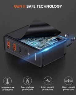 Chargeur Ultra Rapide 100W 4 Ports -Monde Electronique Baseus 100W 4 Ports gan technologie