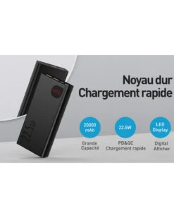 Aukey Batterie Externe 20000mAh -Monde Electronique Baseus 22.5w 20000mah caracteristiques 1