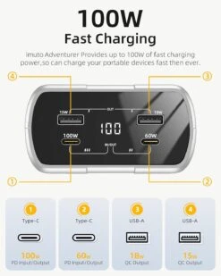 Batterie Externe Puissante Et Portable -Monde Electronique Batterie Externe 100W