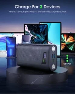 Batterie Externe 12 Volts De 27000 MAh -Monde Electronique Batterie Externe 12 Volts de 30000 mAh 3 appareils en meme temps