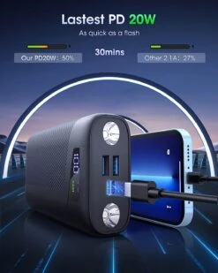 Batterie Externe 12 Volts De 27000 MAh -Monde Electronique Batterie Externe 12 Volts de 30000 mAh power delivery