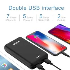 Batterie Externe 20000mAh Lumière LED 3 USB -Monde Electronique Batterie Externe 20000mAh avec lumiere led et 3 usb double