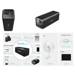 Batterie Portable Performante 200 Watts -Monde Electronique Batterie Externe 200W fonctioannlites