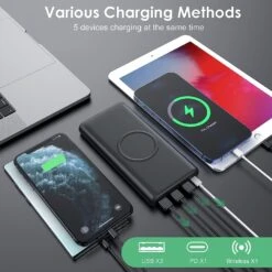 Batterie Externe 30000Mah Induction -Monde Electronique Batterie Externe 30000Mah Sans Fil methodes de charge