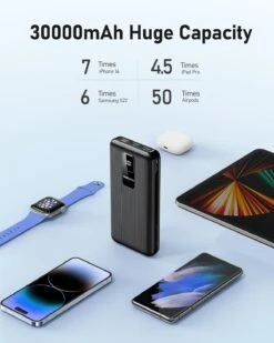 Batterie Portable Baseus 30000 MAh -Monde Electronique Batterie Externe 30000mAh Charge Rapide grande capacite