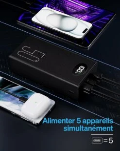 Batterie Externe 50 000 MAh 22,5W 12 Batterie Externe 50 000 MAh 22,5W -Monde Electronique Batterie Externe 50 000 mAh 225W charge simultanee
