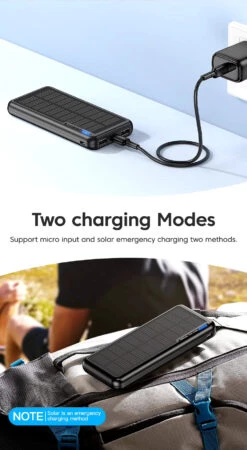 Batterie Externe Antichoc Solaire -Monde Electronique Batterie Externe Antichoc Solaire prise