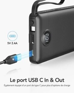 Batterie Externe Compacte Et Rapide 14 Batterie Externe Compacte Et Rapide -Monde Electronique Batterie Externe Avec Laniere port USB C