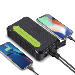 Batterie Solaire Avec Manivelle -Monde Electronique Batterie Externe CXYP Solaire 12000mAh charge rapide