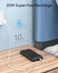 Batterie Externe Câble USB-C Intégré -Monde Electronique Batterie Externe Cable USB C integre puissante