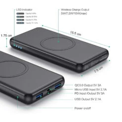 Batterie Externe Charge Inductive -Monde Electronique Batterie Externe Charge Inductive led indicateur