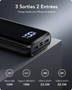 Batterie Externe Charge Rapide USB-C -Monde Electronique Batterie Externe Charge Rapide USB C protections integrees