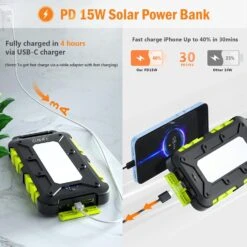 Power Bank Charge Solaire -Monde Electronique Batterie Externe Charge Solaire charge rapide