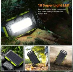 Power Bank Charge Solaire -Monde Electronique Batterie Externe Charge Solaire lampe de poche et outdoor