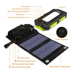 Power Bank Charge Solaire -Monde Electronique Batterie Externe Charge Solaire silicone
