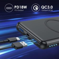Power Bank Puissante 4 Sorties -Monde Electronique Batterie Externe Fine Puissante Et Jolie pd18 et qc3.0