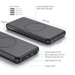 Power Bank Puissante 4 Sorties -Monde Electronique Batterie Externe Fine Puissante Et Jolie ports