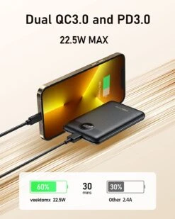 Batterie Externe Petite Et Puissante -Monde Electronique Batterie Externe Legere Et Puissante qc 3.0 et pd