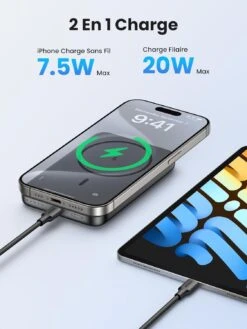 Batterie Externe MagSafe 10000mAh -Monde Electronique Batterie Externe MagSafe 10000mAh charge rapide