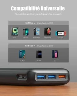 Batterie Externe Micro USB Et USB-C -Monde Electronique Batterie Externe Micro USB et USB C compatibilite