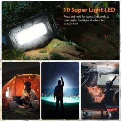 Batterie Portable Solaire USB-C -Monde Electronique Batterie Externe Outdoor lampe LED
