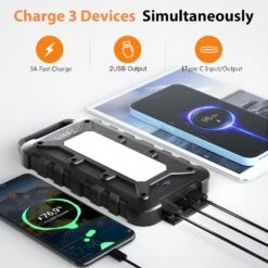 Batterie Portable Solaire USB-C -Monde Electronique Batterie Externe Outdoor simultanee