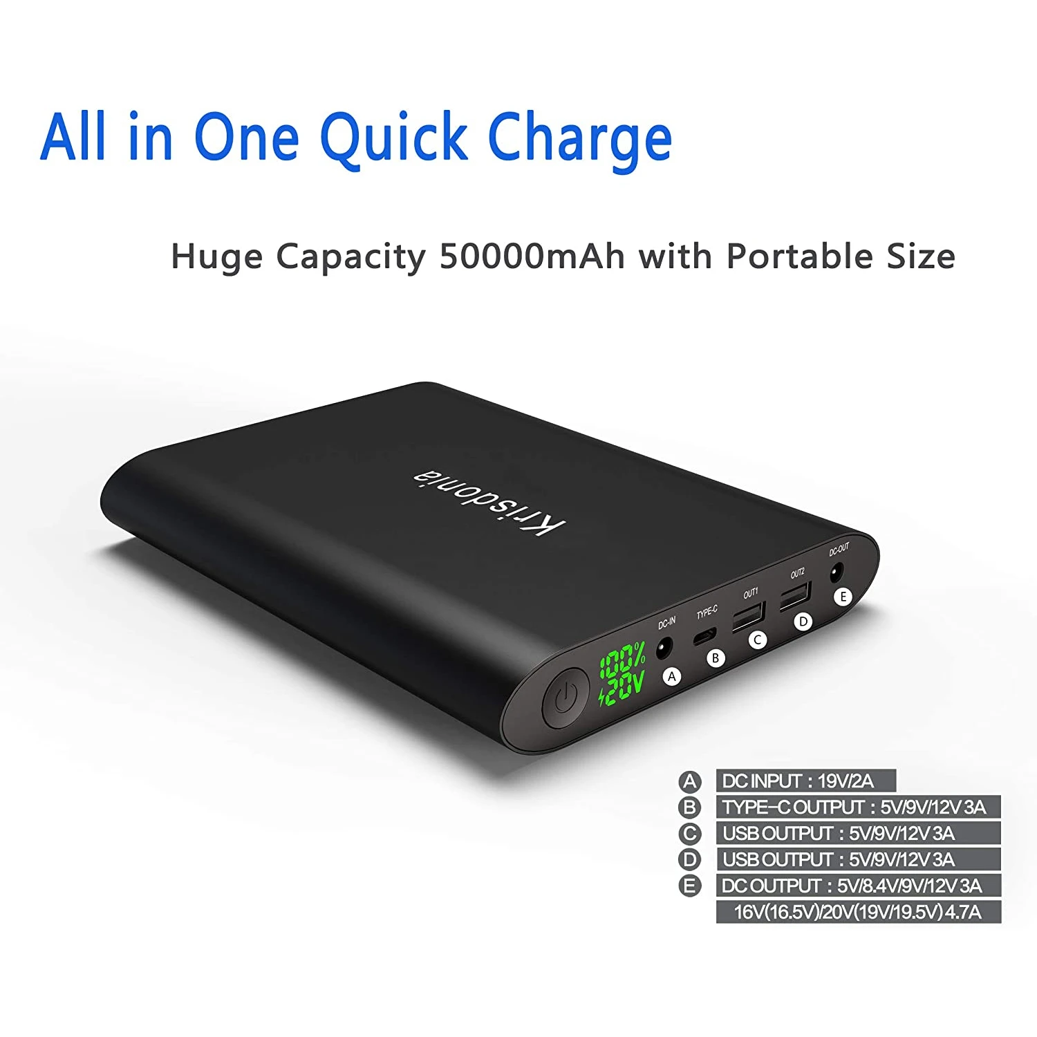 Batterie Externe PC Portable 50000mAh 4 Batterie Externe PC Portable 50000mAh – Image 2