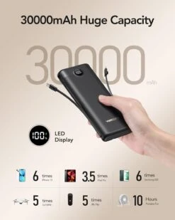 Batterie Externe Portable USB-C -Monde Electronique Batterie Externe Portable USB C 30000mAh