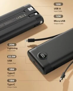 Batterie Externe Portable USB-C -Monde Electronique Batterie Externe Portable USB C nombre de charge