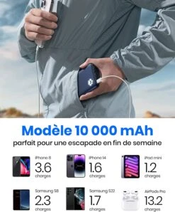Batterie Externe 10000mAh Poweradd Bleue 11 Batterie Externe 10000mAh Poweradd Bleue -Monde Electronique Batterie Externe PowerAdd 10000mAh nombre de charge