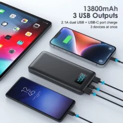 Batterie Portable USB Type-C -Monde Electronique Batterie Externe Puissante Pas Cher 13800mAh