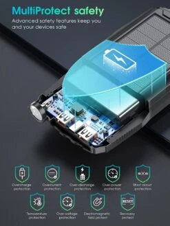 Batterie Portable Solaire Camping -Monde Electronique Batterie Externe Solaire Camping multi protection 1