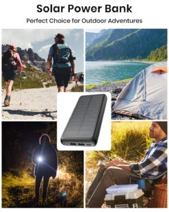Batterie Solaire 27000mAh USB-C -Monde Electronique Batterie Externe Solaire Efficace portable