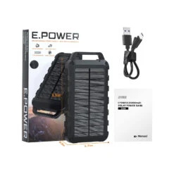 Batterie Portable Smartphone USB-C -Monde Electronique Batterie Externe Solaire Pas Cher cable inclus