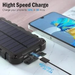 Batterie Portable Smartphone USB-C -Monde Electronique Batterie Externe Solaire Pas Cher haute vitesse