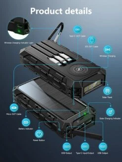 Batterie Externe Solaire Pour Téléphone -Monde Electronique Batterie Externe Solaire Pour Telephone fonctions
