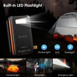 Batterie Externe Solaire Puissante -Monde Electronique Batterie Externe Solaire Puissante LED