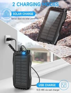 Batterie Solaire Trekking 42800mAh 12 Batterie Solaire Trekking 42800mAh -Monde Electronique Batterie Externe Solaire Trekking 2 methodes de charge