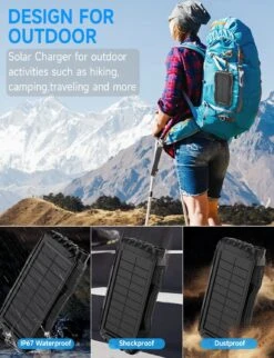 Batterie Solaire Trekking 42800mAh 14 Batterie Solaire Trekking 42800mAh -Monde Electronique Batterie Externe Solaire Trekking sac a dos